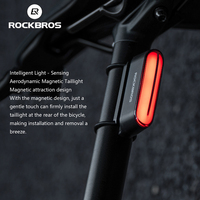 ROCKBROS Magnetic Induction Bike Taillight IPX6 Waterproof 7 Mode Smart Sensor Night Safety Warning Lamp Cycling Accessory 자전거용품