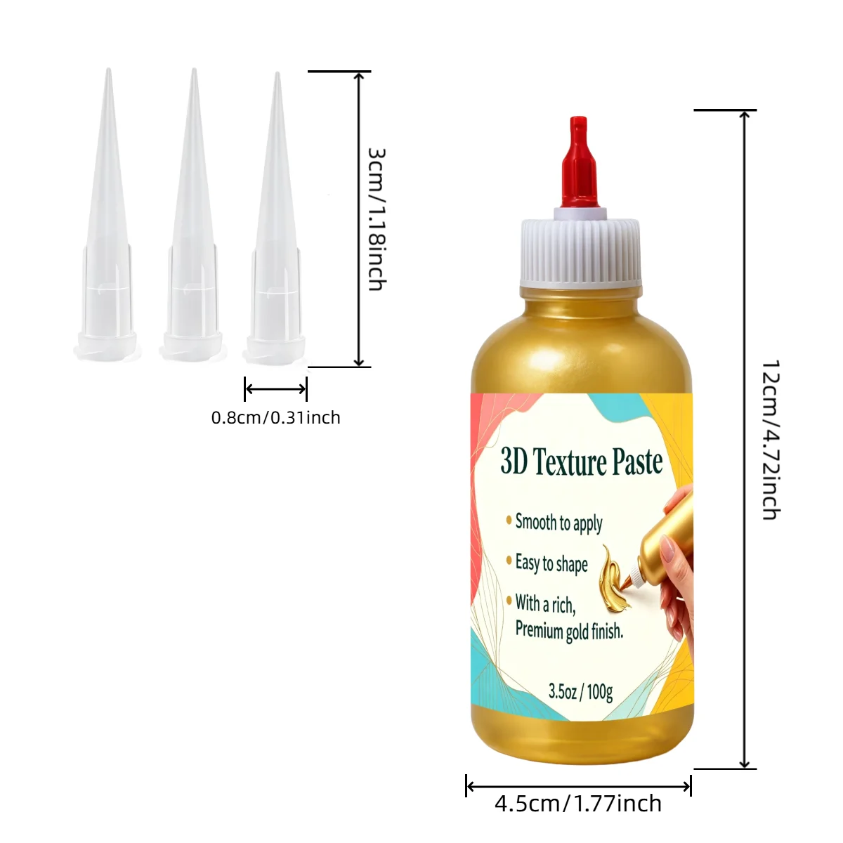 3D Texture Paste Acrylic Squeeze Line Paste Essential Art Supply For 3D Effect Lines And Precise Canvas Decor