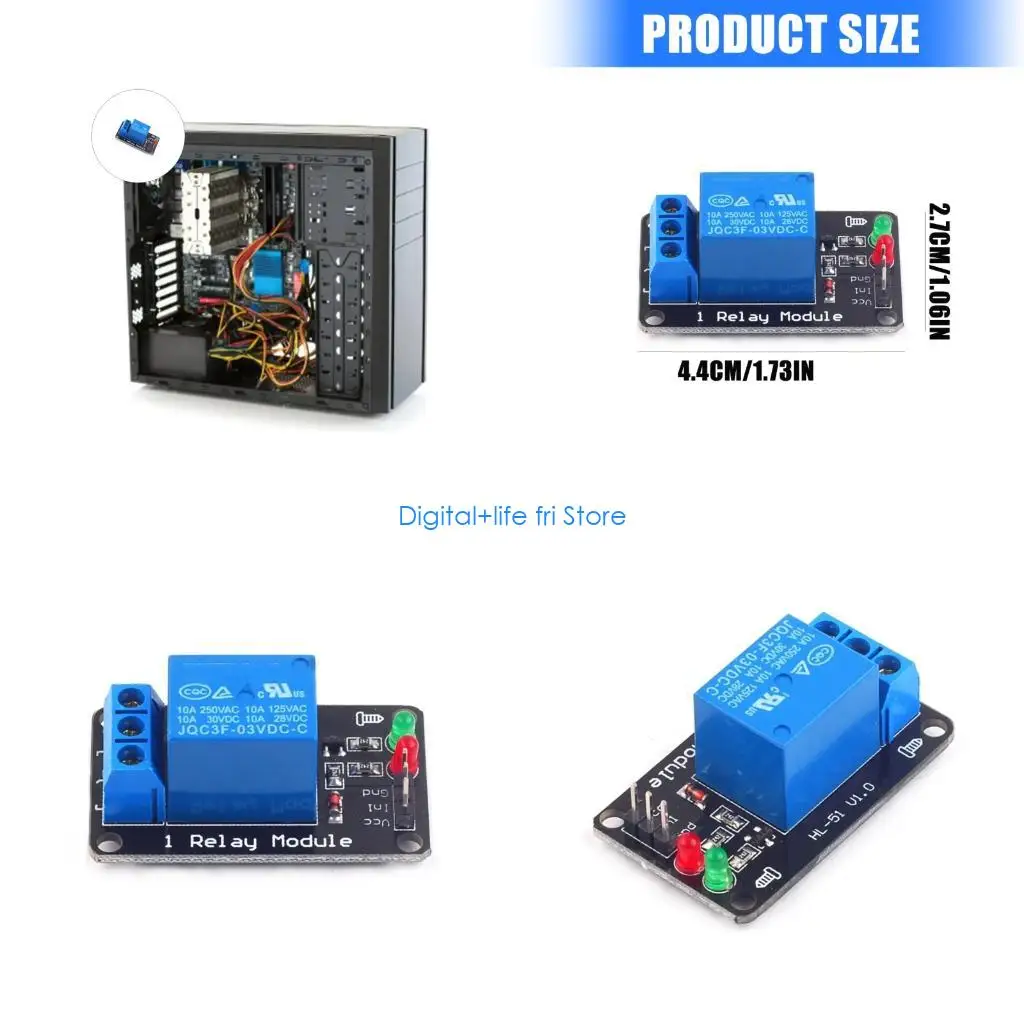 E06D 3.3V Relays Module With LED Light High Current Drive Fixed MounControl Board