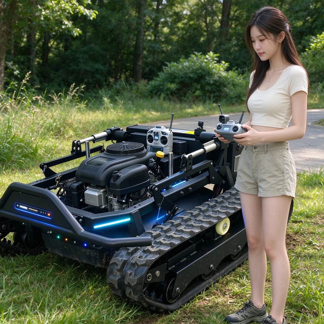 Customized lawn mower track type high horsepower cutting width 80-120CM, available in different configurations