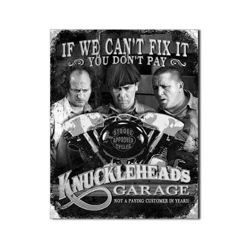 Three Stooges Knuckleheads Car Garage Service Retro Vintage Decor Metal Tin Sign