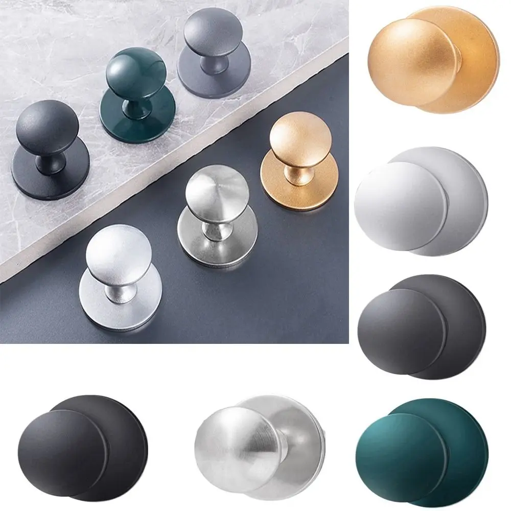 Modern Stainless Steel Door Knob Single Hole White Drawer Handle Self-Adhesive Black Glass Door Pull Cabinet