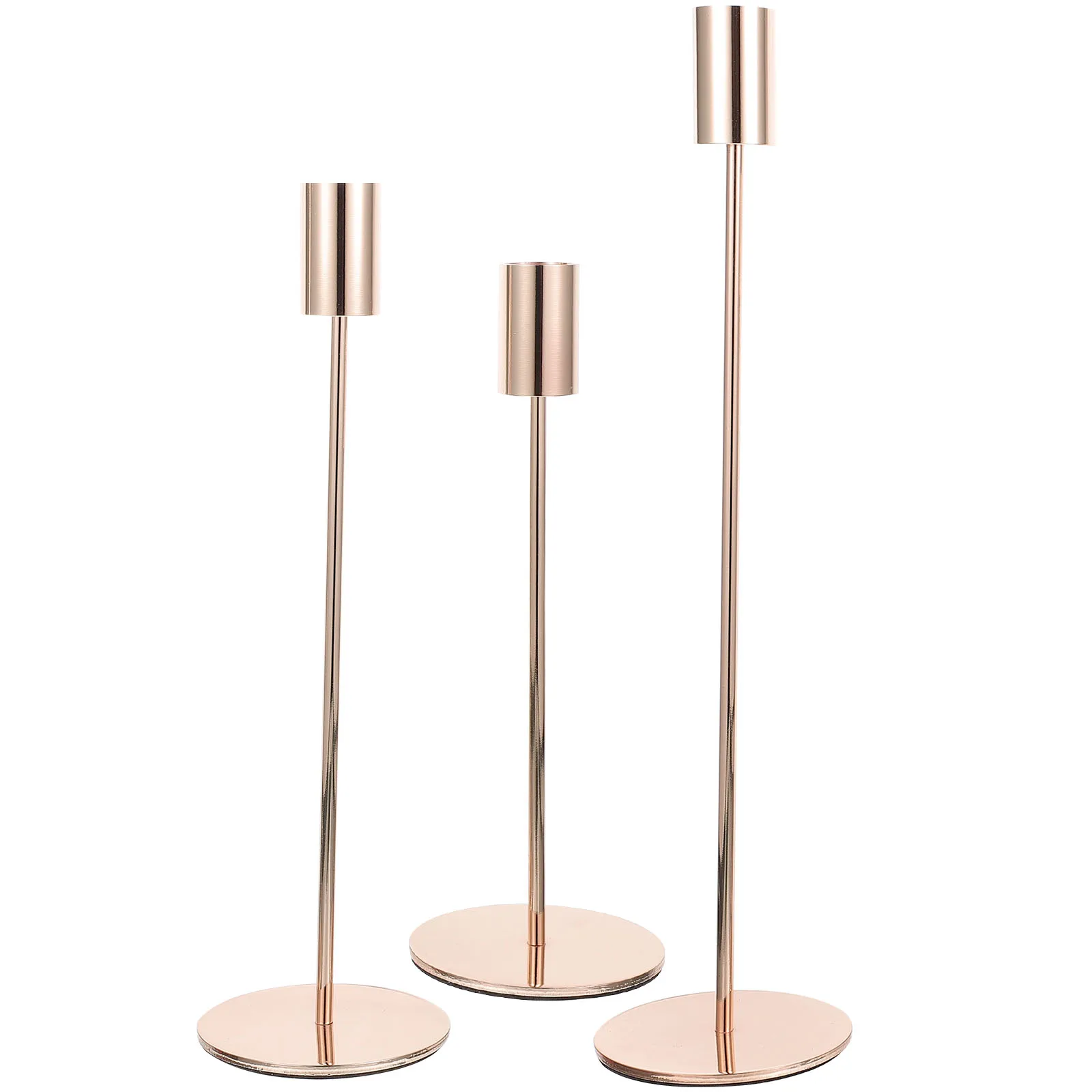 

3 Pcs Iron Holder Modern Candlestick Decor Table Centerpiece Desktop Home Party Candlesticks Ornaments
