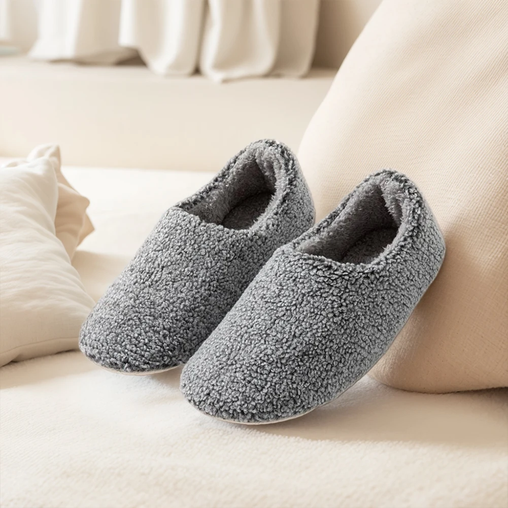 Women Plush Slippers Bedroom House Shoes Curly Fleece Slip On Loafer Slippers Non-Slip Fuzzy Home Slippers for Indoor Outdoor