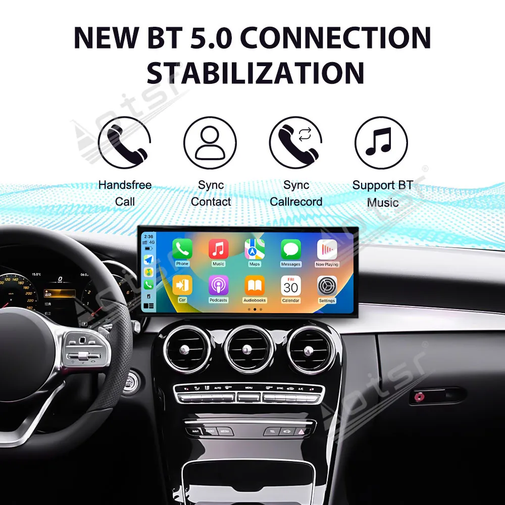 15.8 بوصة أندرويد 14 لمرسيدس بنز C GLC W205 2020-2021 6.0 نظام سيارة لتحديد المواقع والملاحة CarPlay HD شاشة تعمل باللمس رئيس وحدة