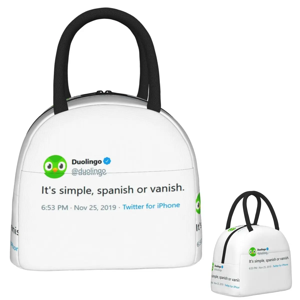 

Изолированная сумка для обеда Evil Duolingo Owl Tweet Meme для женщин и детей, герметичные коробки для еды, термосумка для обеда