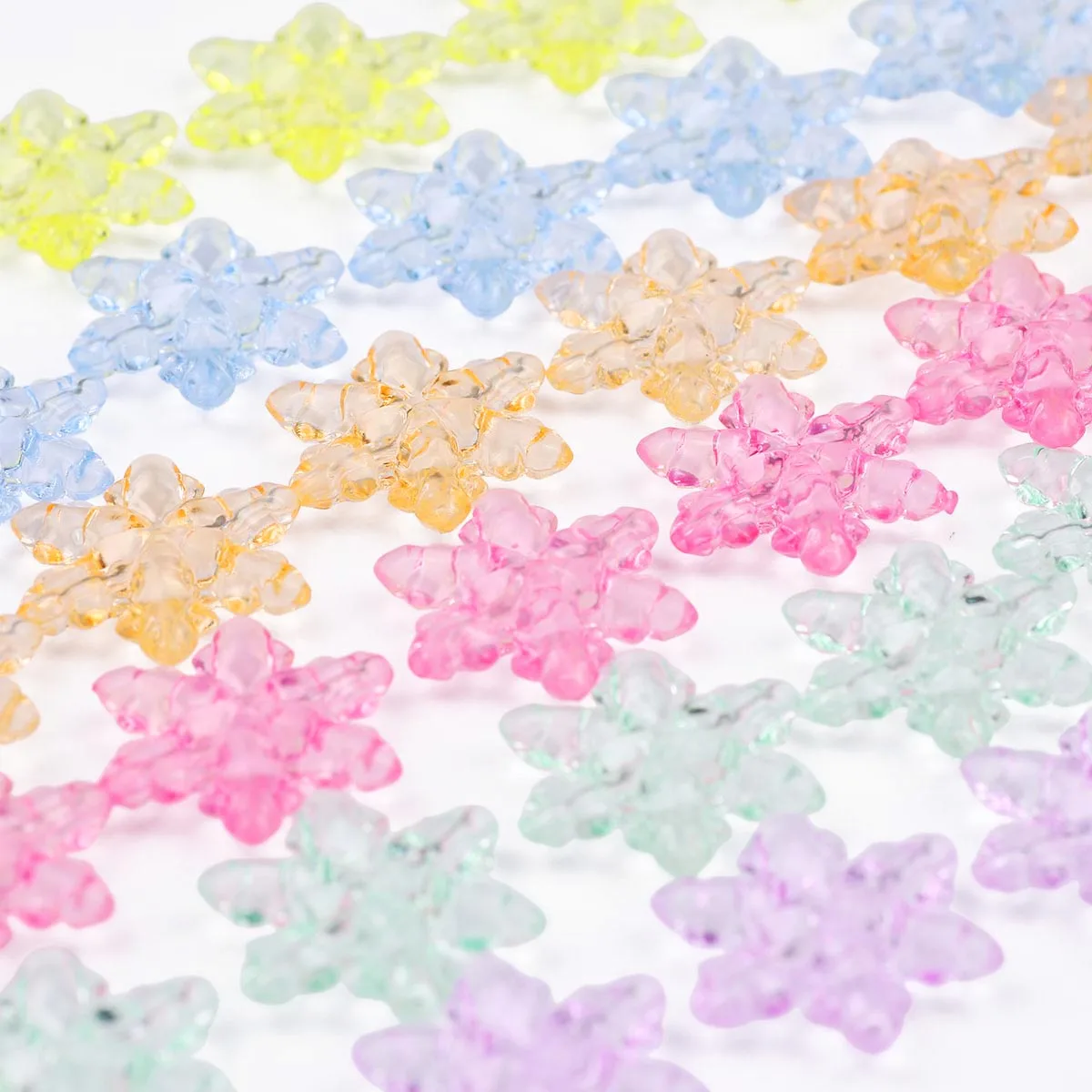 30mm Acryl Schneeflocke Mehrfarbig Handmade DIY Schmuck Machen Perlen Lose Perlen Armband Halskette Zubehör