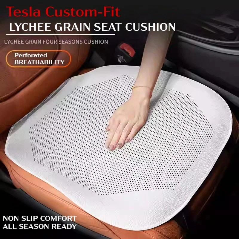 

Tesla Modely/Model3/X Автомобильный Cuion Дышащая кожа Универсальный вентилируемый автомобильный коврик Four Seasons Удобный ау...