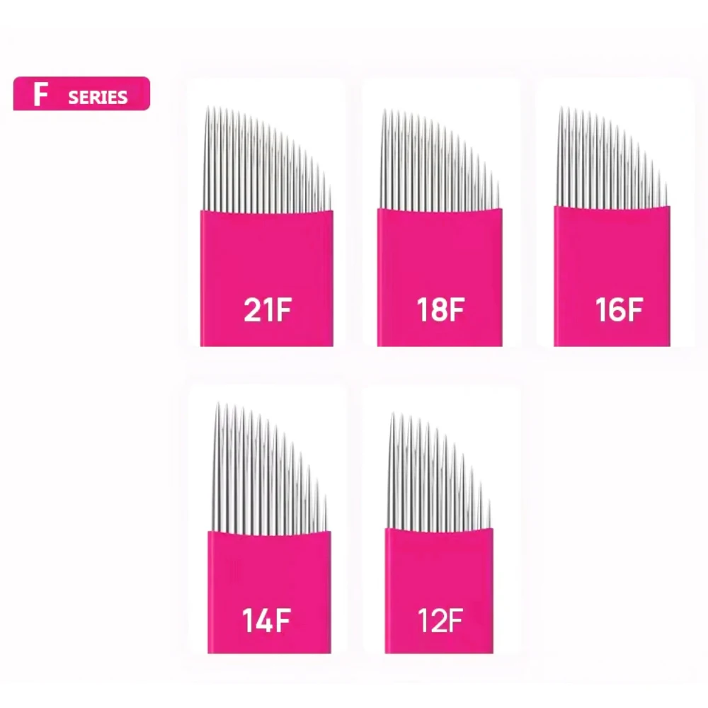50Pcs Microlading Needles Microblades 0.18mm Diameter Disposable Manual Eyebrow Tattoo Blades for Hair Strokes Microblading Kits