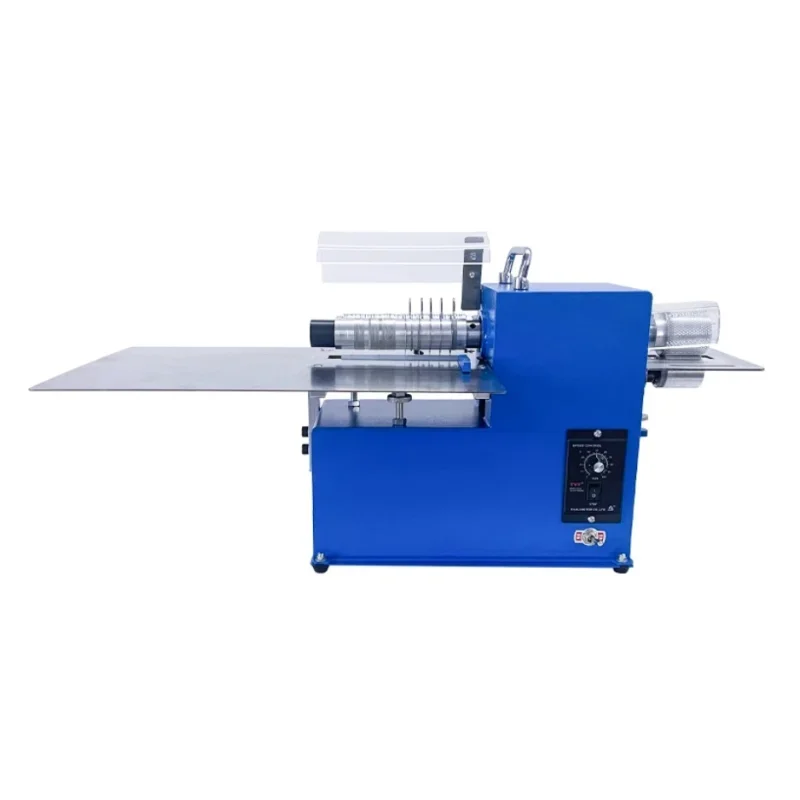 

Double Head Automatic Slitting Machine Width 0-12cm Straight Cutting Machine for Shoes Bag 40W Leather Strap Cutting Machine