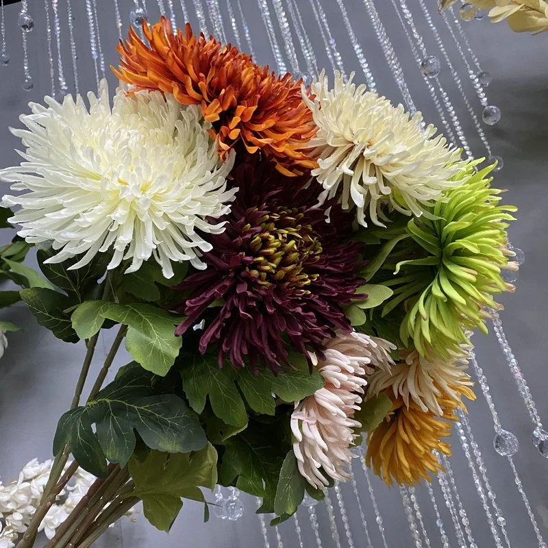Simulierte einzelne Drachenklaue Chrysantheme gefälschte Blume Wohnzimmer Schlafzimmer Desktop Platzierung Weihnachtsdekoration – Detail 3