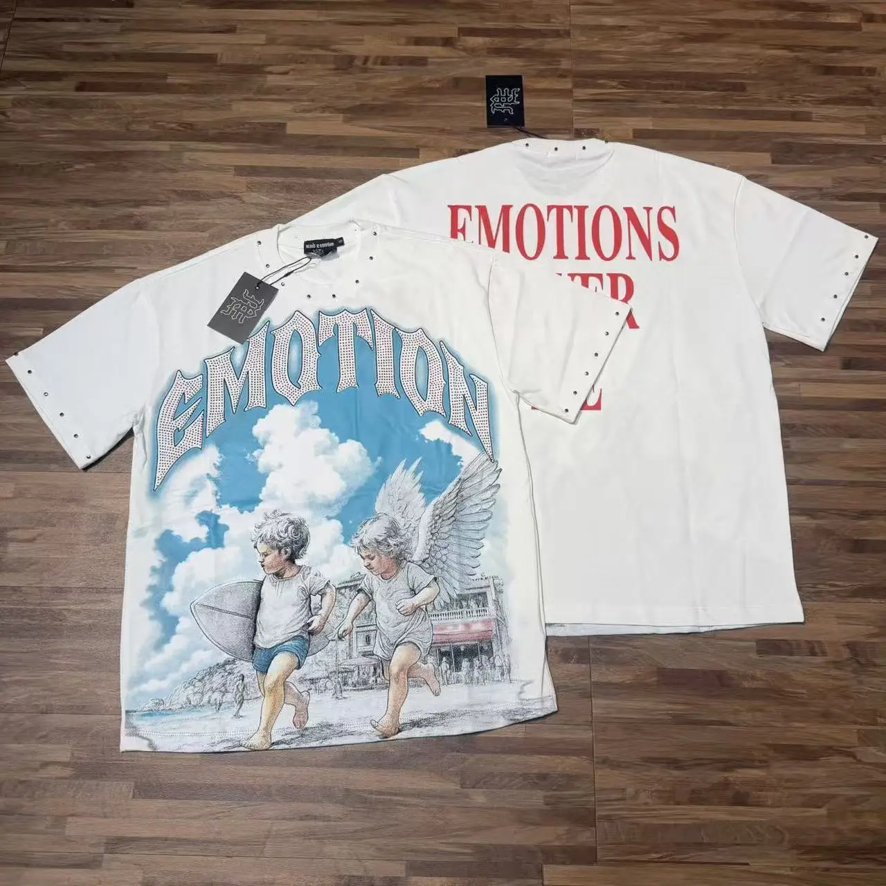 Mixed Emotion Printed Cotton T-Shirt Summer Street Style Loose Fit Short Sleeve Beach Holiday Fashion for Youth And Teens