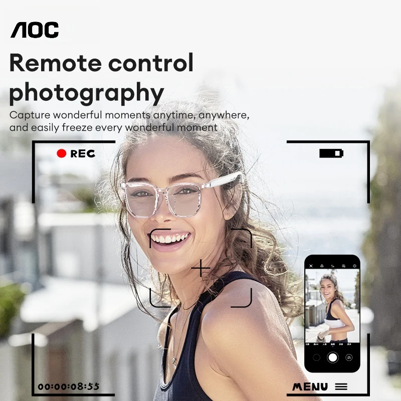 AOC ACN4511 Bluetooth 5.4 lunettes et écouteurs Audio intelligents 2 en 1 télécommande photographie lunettes longue durée de vie de la batterie AOC ACN4511 Bluetooth 5.4 lunettes et écouteurs Audio intelligents 2 en 1 télécommande photographie lunettes longue durée de vie de la batterie