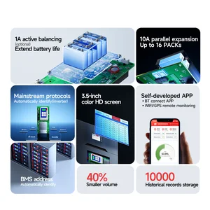 Daly Smart Inverter BMS LIFEPO4 8S 16S 24V 48V 100A 1A Balancer activo BMS Almacenamiento de energía familiar para Growatt Deye Pylon Inverter 12 Mejor sistema de almacenamiento de energía de ventas - №5