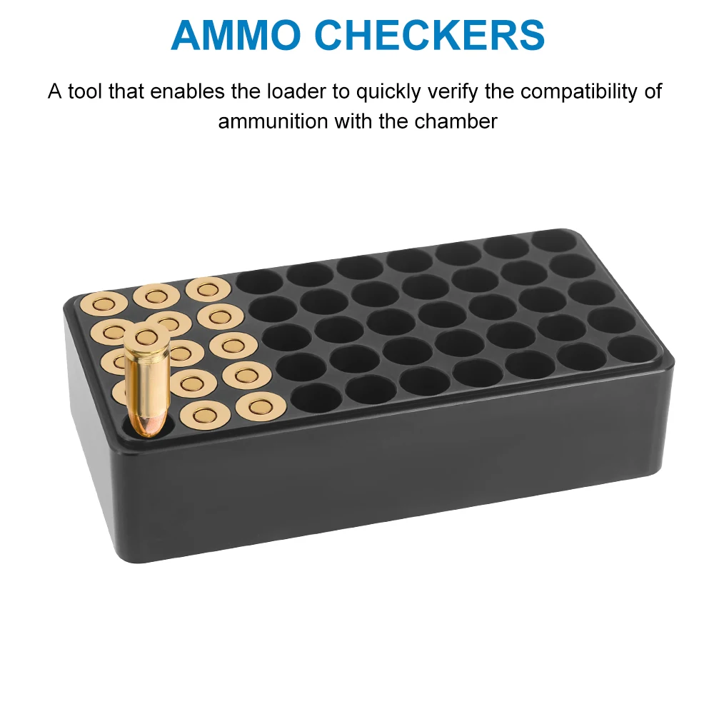 50 Rounds 9mm Chamber Checker Cartridge Case Gauge Ammo Checker Cartridge Gauge for Reloading Equipment Training Shoot Accessory