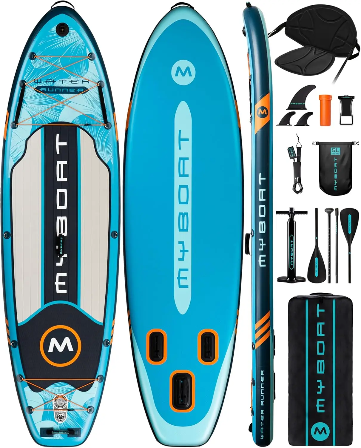 Extra Breed Opblaasbaar Paddleboard, Stand-Up Paddleboard Voor Vissen, Sup Board Met 3 Verwijderbare Vinnen, Dubbele Bungees, Camera Mou