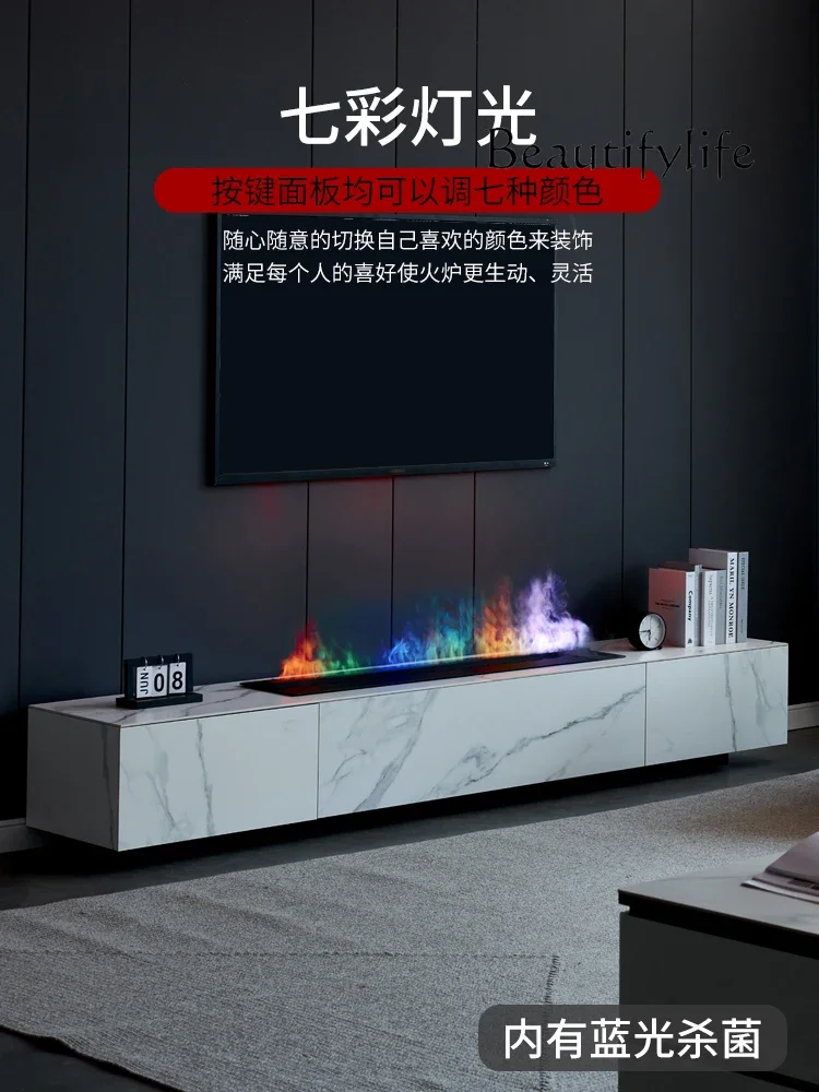 X36 3D Fireplace Embedded Rock Panel TV Cabinet Integrated Humidifier Decorative Furnace Core Simulation Flame