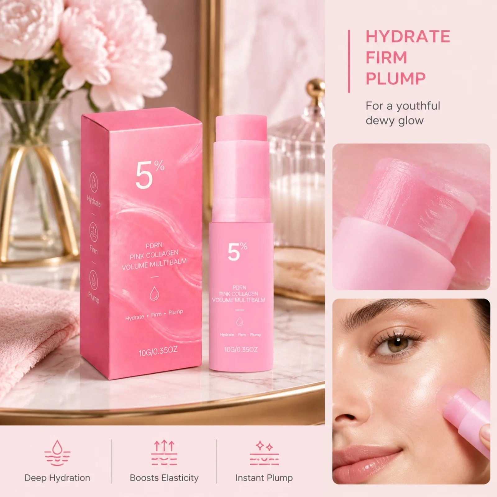 Pdrn Collagen Volume Multi Balm Hydrating Nourishing Moisturizer Stick Face Lip Eye Portable Makeup Primer Skin Care