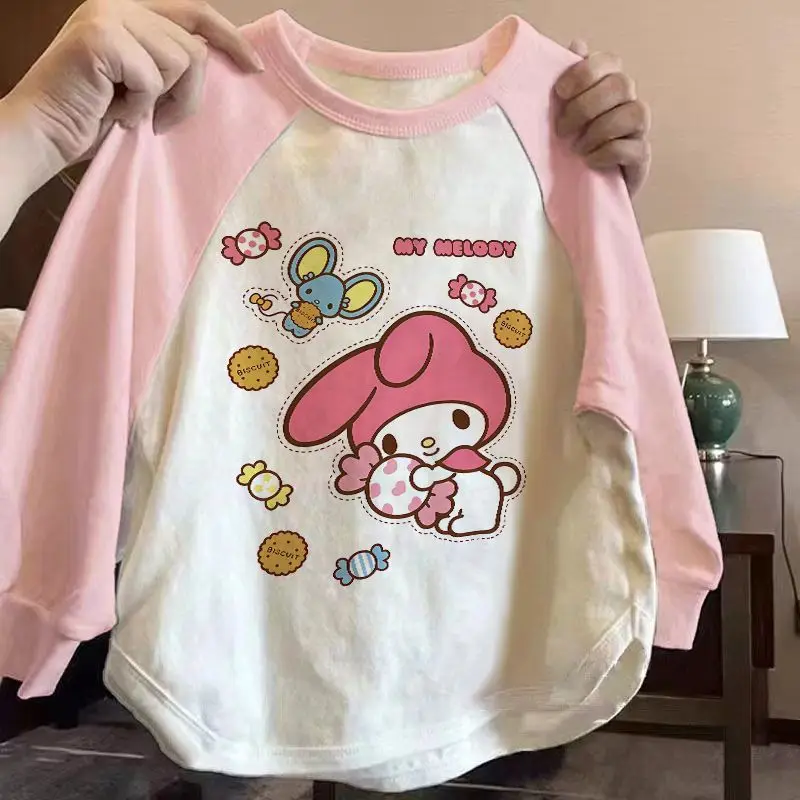 

Kawaii My Melody Sanrio Cute Cartoon Base Shirt Comfortable Sports Jacket Long Sleeve Shirt Student Sportswear Gifts for Girls