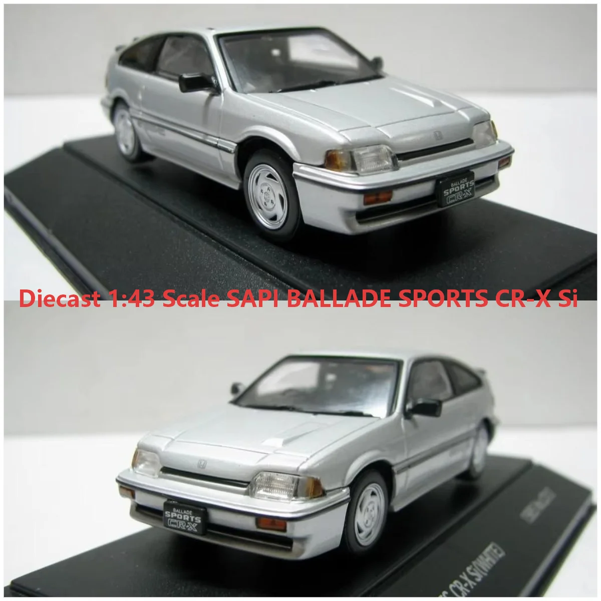 diecast-1-43-scale-sapi-ballade-sports-cr-x-si-silver-1985-honda-alloy-car-model-collectible-toy-gift-souvenir-display-ornament
