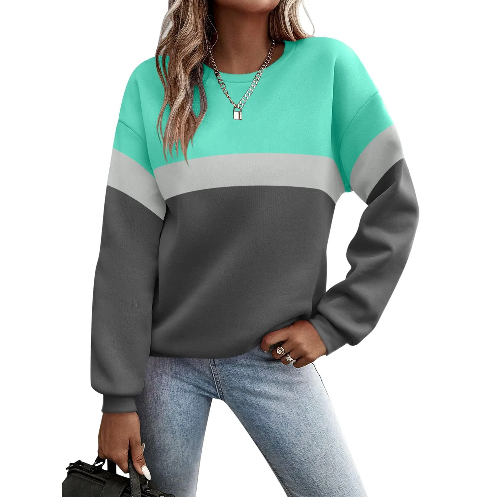 

Ladies Graphic Sweatshirt Print O Neck Sweatshirt Round Neck Fit Pullover Tops Casual Long Sleeve Workout Shirts Loose Outwear