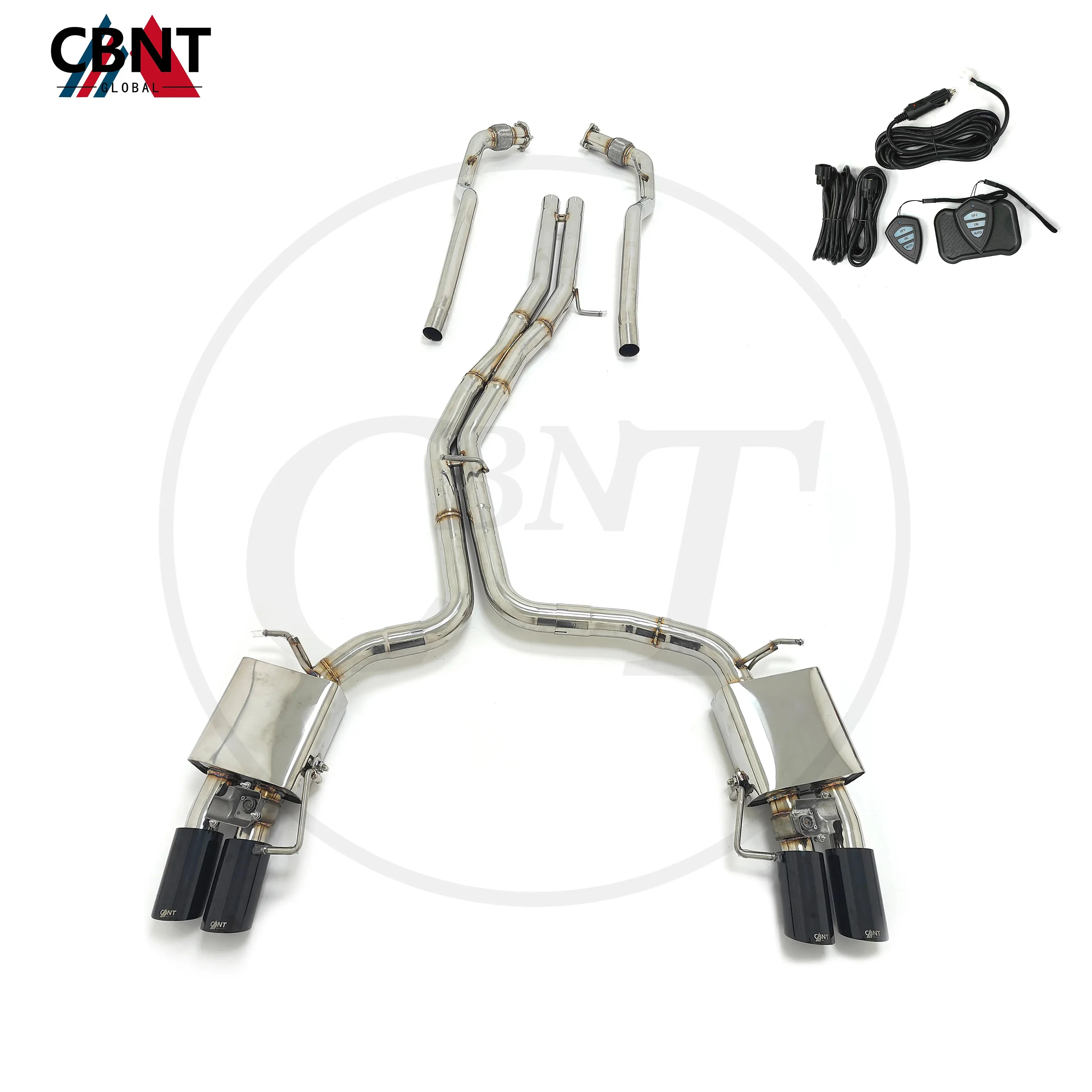 

CBNT Exhaust Front Pipe & Valved Catback for Audi S6 S7 C8 2.9T SS304 Stainless Steel Quality Exhaust Pipe with Valve Muffler