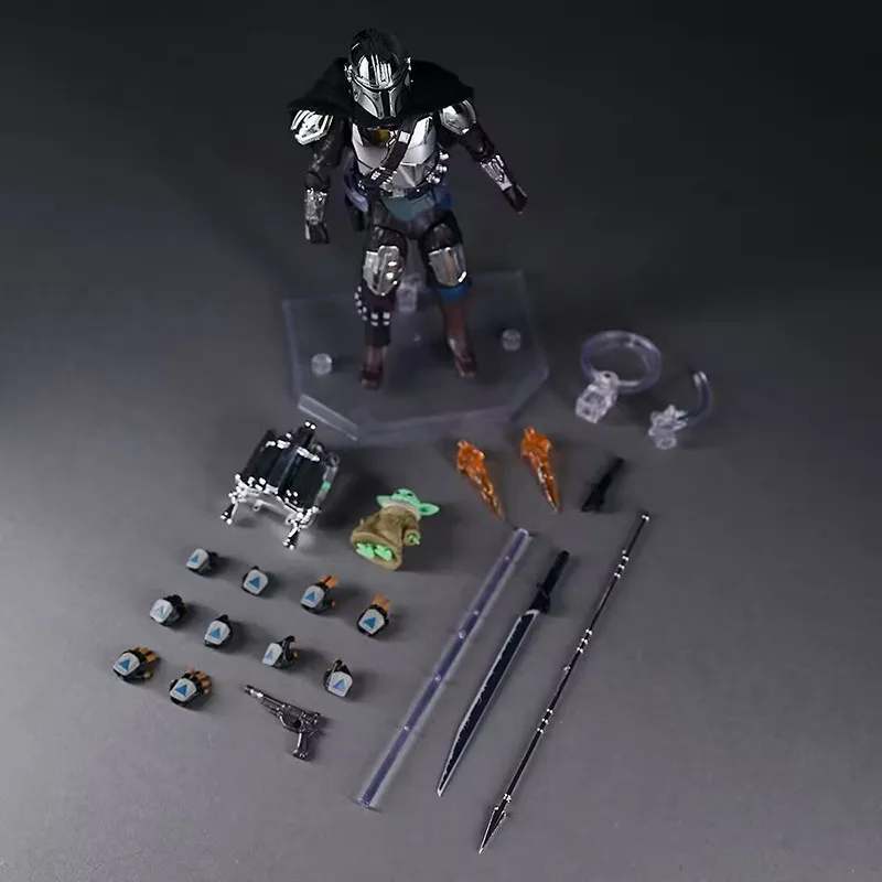 在庫あり-mafex-256-ディンジャラン-スターウォーズ-ザ・マンダロリアン-電気メッキ版-可動アクションフィギュア-モデルオーナメント-おもちゃ-ギフト