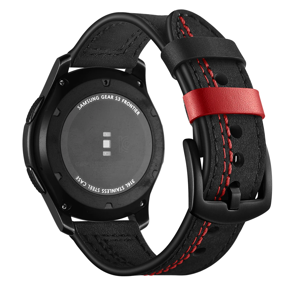 22mm Genuine Leather Watch Strap for Smartwatches