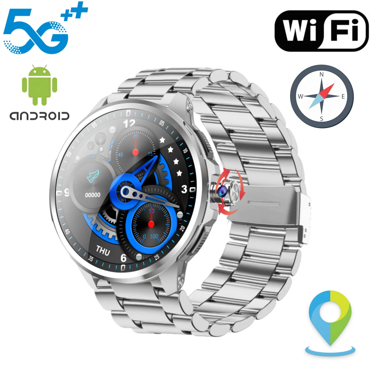 GoldenSpike H99 Smartwatch 1.95 inch Amoled HD Screen 5G Full Netcom Google Play Store GPS WIFI 256GB Rom Game Video Smart Watch