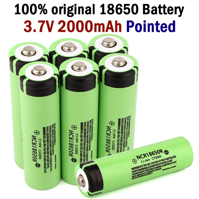 

JOUYM NCR18650R 3.7 V High Performance 2000mAh 18650 Battery Rechargeable Lithium Batteries For Flashlight Headlamp (Pointed)