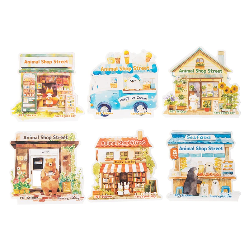 

12 упаковок/лот, серия Animal Shop, милые ретро декоративные наклейки для домашних животных