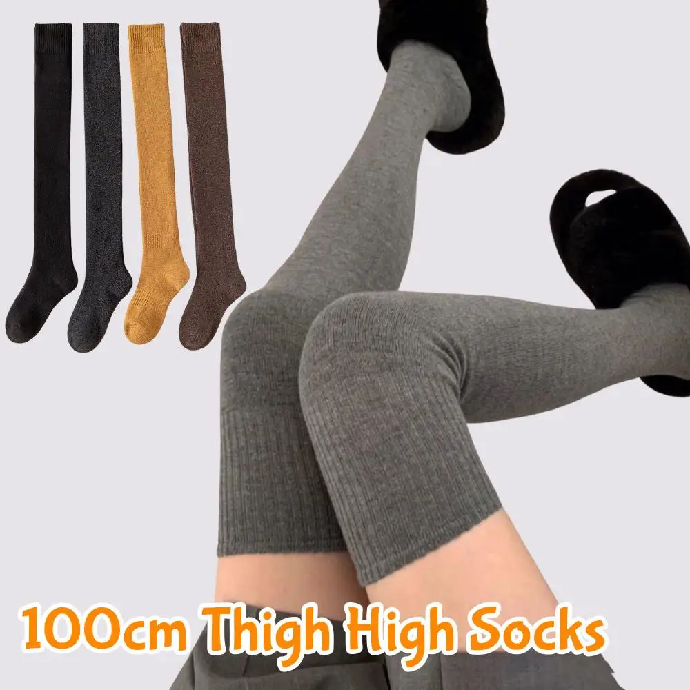 

Long Tube Over The Knee Socks Winter Warm Velvet Slim Thigh Socks Fashion Black White Thigh High Socks Girls JK Lolita Stocks