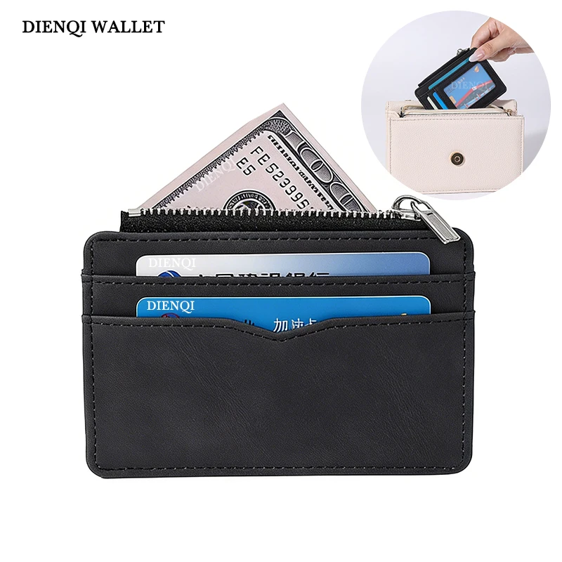 Mini-Reise-Kartenhalter aus PU-Leder, Geldbörse, Ausweisfenster, kleines Etui, Bank-Kreditkarteninhaber, minimalistische Geldbörsen für Männer und Frauen, Tarjetero
