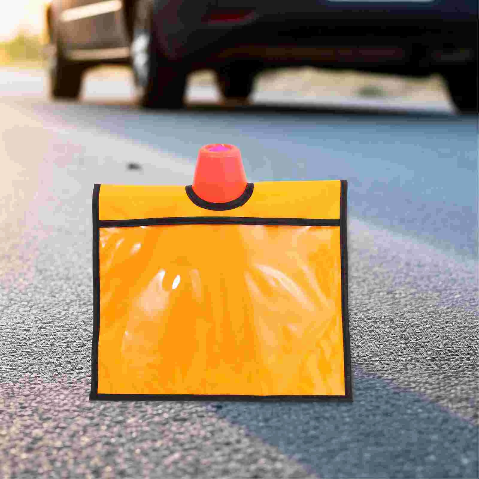 2 Pcs Traffic Drogue Signs Cone Massage Sleeves The Safety Covers Pvc for Caution Warning Office