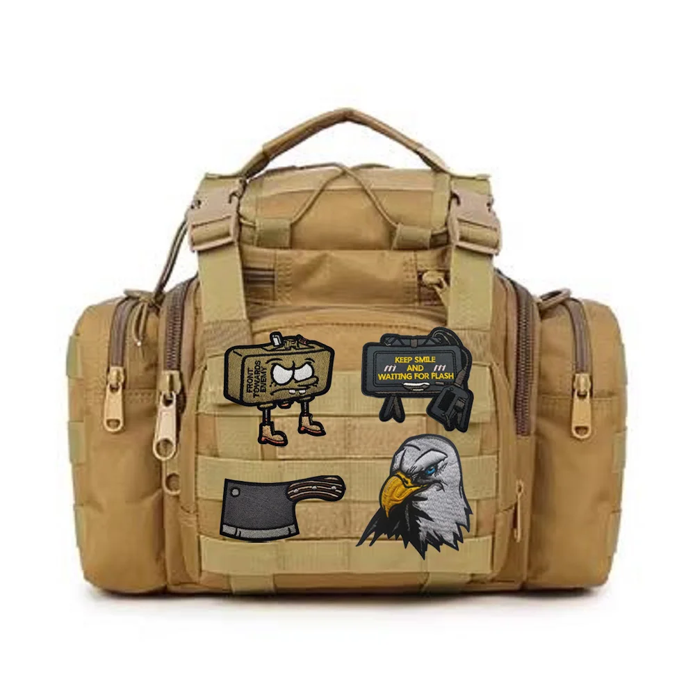 New Embroidery Creative Patch Camera, God of War, Creative Backpack, Kaba Knife, Stereo Eagle, Bag Accessory Backpack Patches