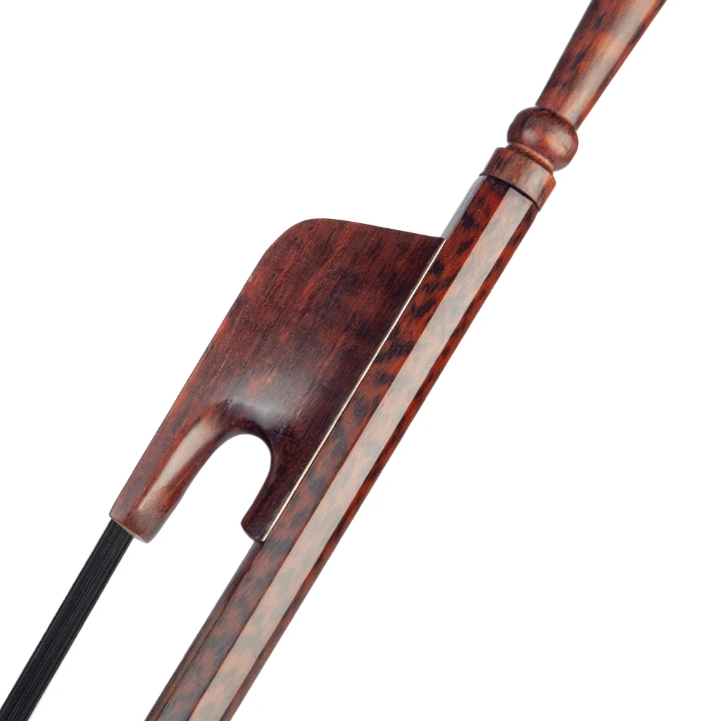 LOOK Professional Snakewood Violin Bow 4/4 Straight Bow Black Horsehair Long Screw Design Well Balance Baroque Style