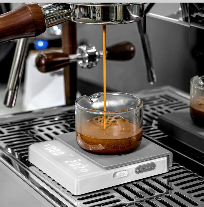 Huiton Kitchen Coffee Scale with Timer Rechargeable Digital Scale 0.1g High Precision 3 Modes Drip Espresso Scale Barista Gift