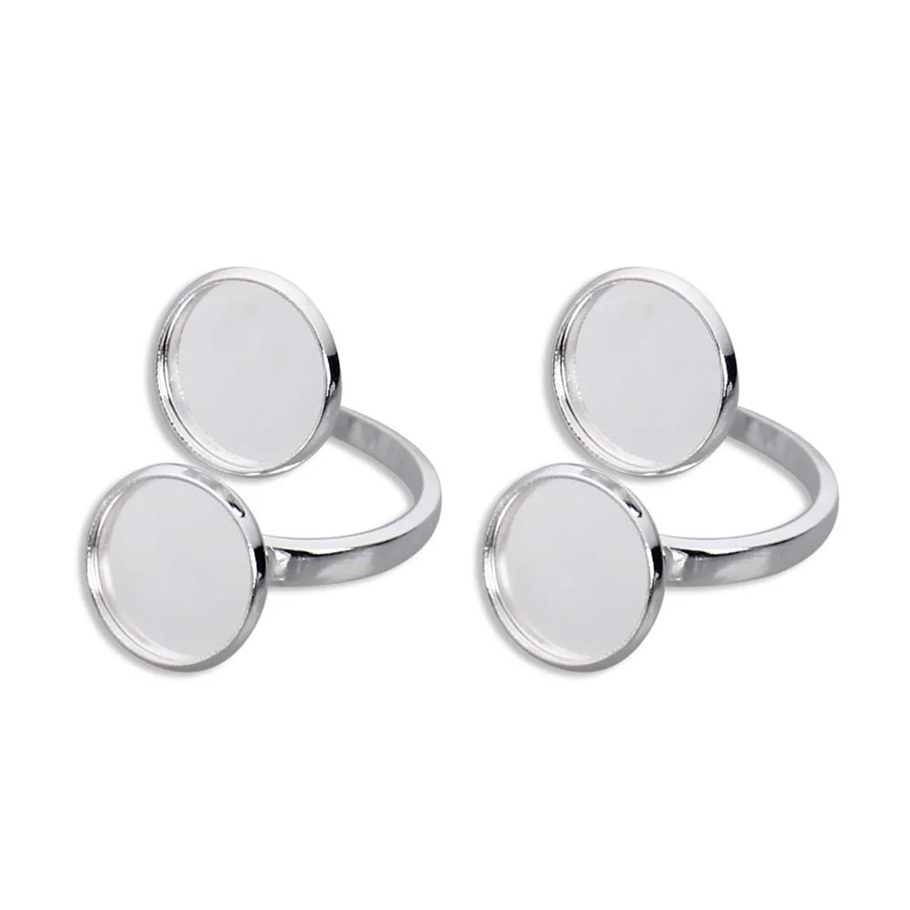 5 PCS Ring Base Stainless Steel Adjustable Holder Compact Portable Jewelry Tray