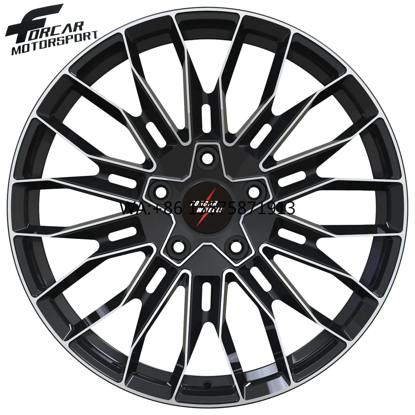 

High Performance Gloss Black Machined Face Monoblock Unique Design T6061 Custom 16-24 Inch Alloy Forged Wheels Rims