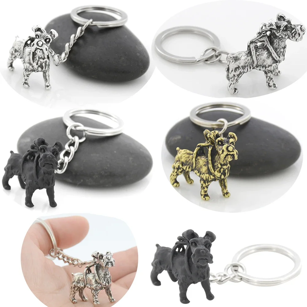 1 Piece 7 Style French Bulldog  Dachshund Schnauzer Pug English Bulldog Dog Cat Key Chains Keychains Keyrings Pet Jewellery