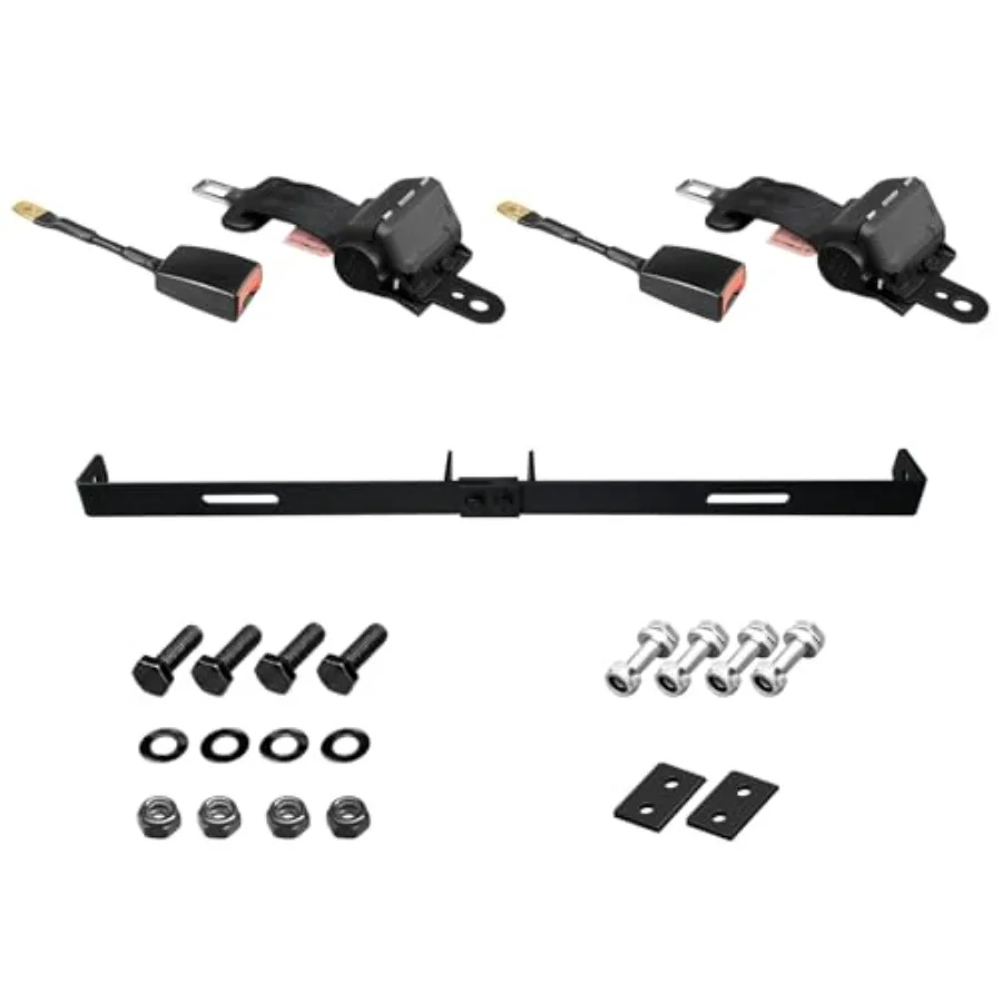 Golf Cart Seat Belts with Belt Bracket Kit 2 Passenger Retractable 42