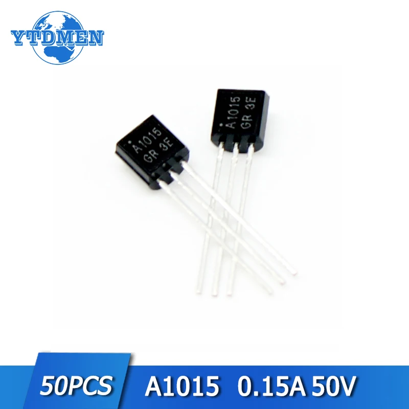 50pcs A1015 2SA1015 Transistor Silicon PNP Transistor TO-92 Plastic Package, 50v 0.15a Triode Transistors set In Stock