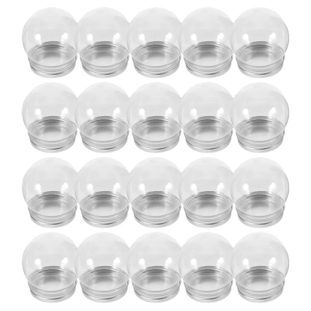 

20pcs Clear Empty Water Globes DIY Plastic Snow Globe Candy Bottles 150ml Aluminum Cap Christmas Party Decor Mini Supplies