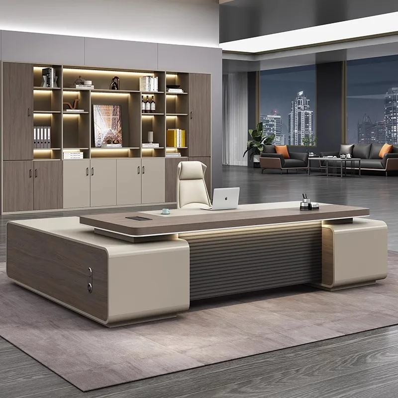 Beautiful Luxury Office Desk Simple Modern Class Vintage Office Desk General Manager's Office Furniture Skrivbordet XYOD