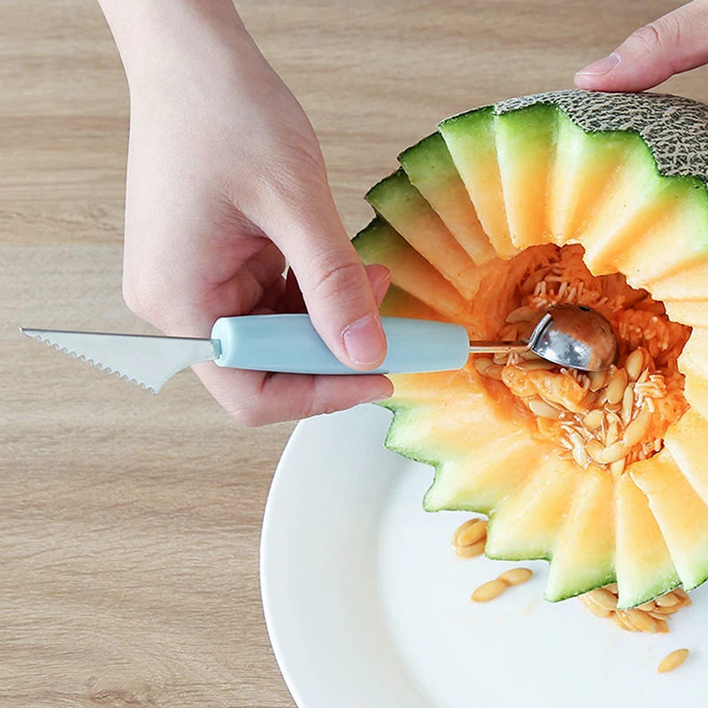 Multi Function Fruit Carving Knife Watermelon Baller Ice Cream Dig Ball Scoop Spoon Baller Kitchen DIY Cold Dishes Tools Gadgets