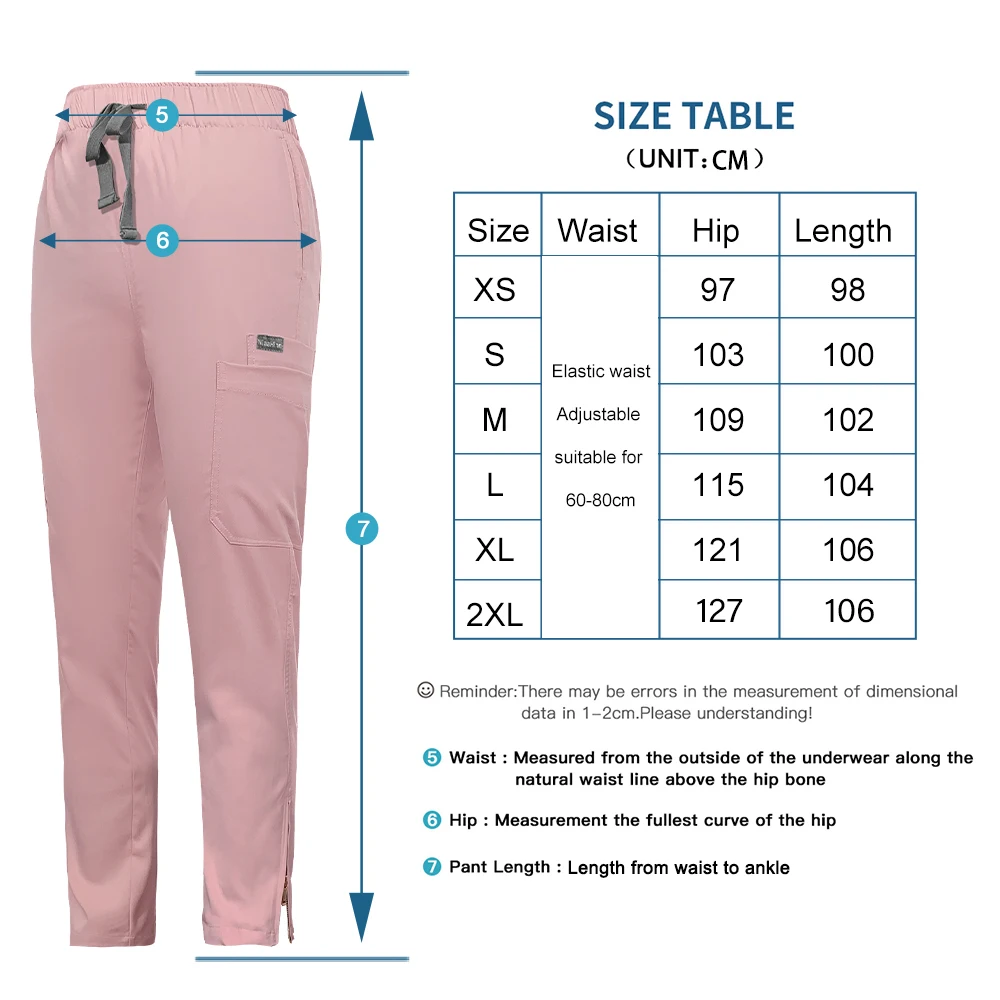 Unisex Medical Scrubs Uniform Bottoms, Calças cirúrgicas, Médico, Calças de enfermagem, Dentista, Clínica Enfermagem Bottoms, Calças de jogging