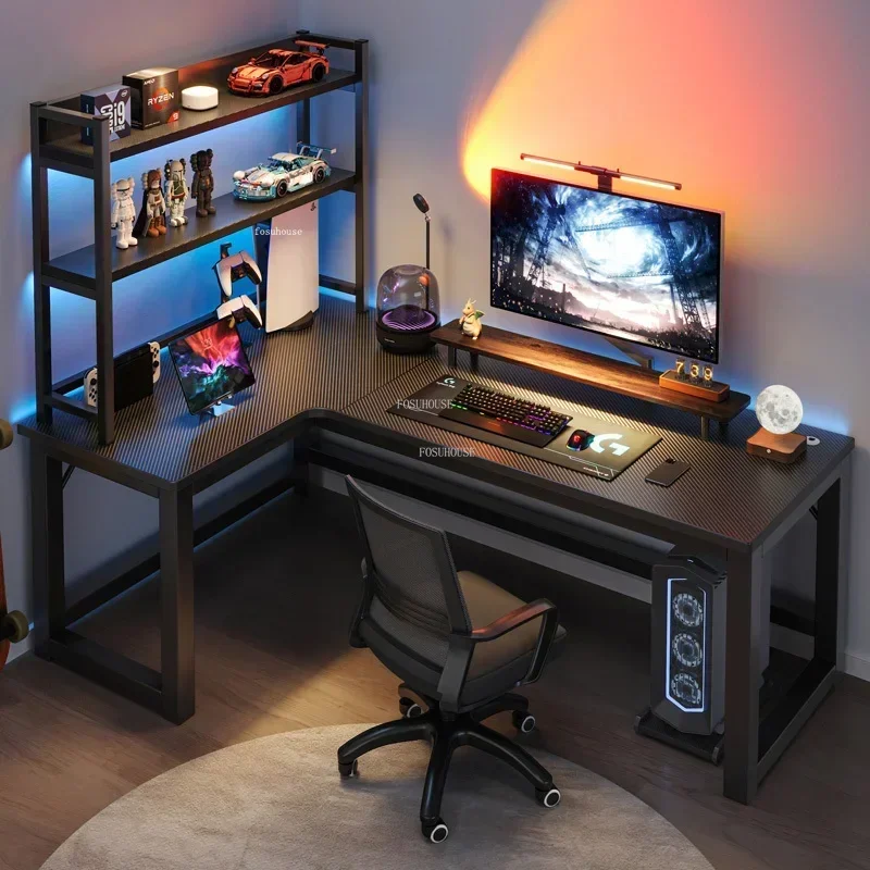 Creative Corner Computer Desks European Office Furniture Double Table Internet Cafe Gaming Desk Home Bedroom Wooden Study Table