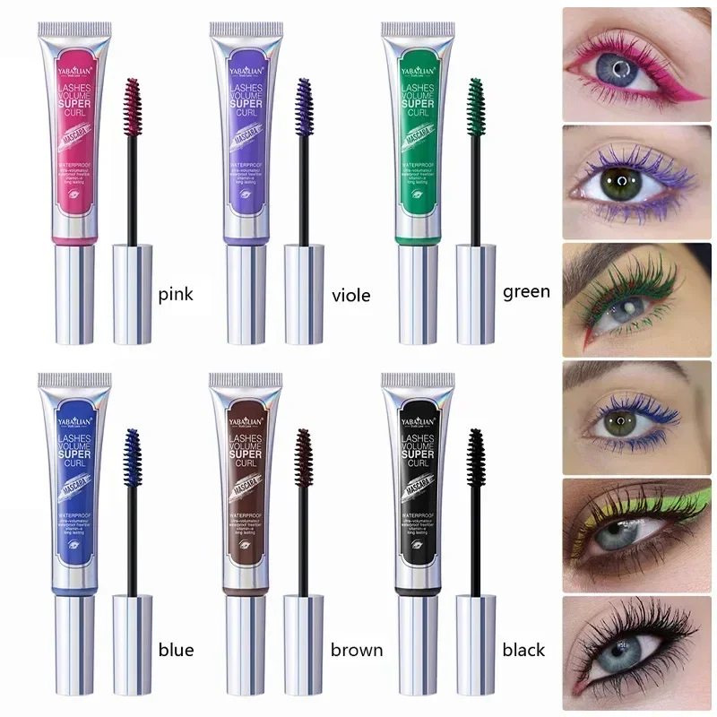 5d Waterdichte Volume Mascara Snel Droog Curling Verlengt Lange Wimper Kleurrijke Zijde Extensions Crème Blijvende Styling