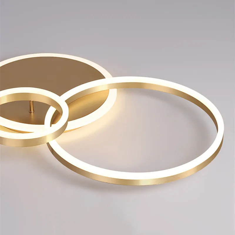 Imagem -05 - Modern 5-ring Led Teto Lustre Iluminação Lusters Sala de Estar Quarto Móveis Home Design Preto Ouro Branco