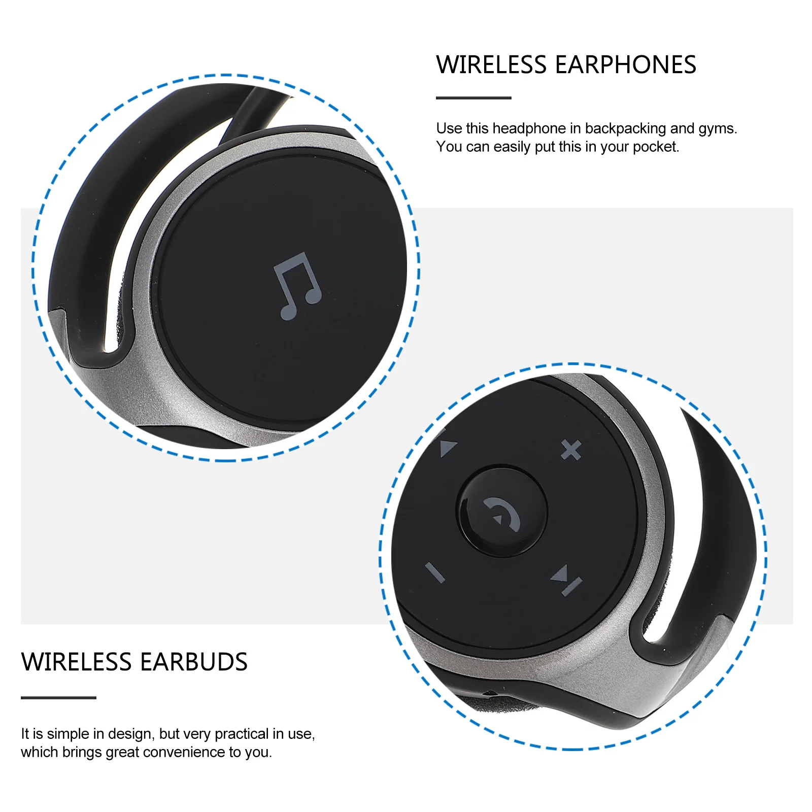 سماعات أذن لاسلكية لتشغيل التمارين الرياضية مع ميكروفون خفيف الوزن ومريح مناسب للصالة الرياضية في الهواء الطلق #6